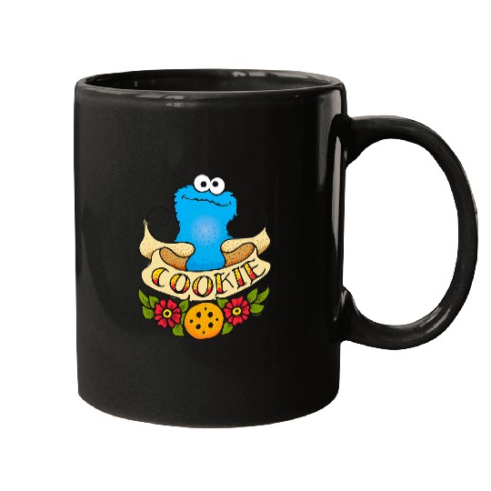 Sesame Street Cookie Monster Cookie Tattoo Mugs