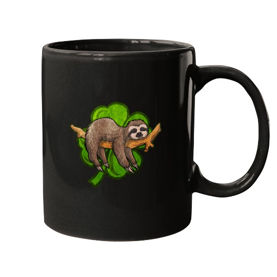 Sloth Pet St Patricks Day Sloth Shamrock funny Sloth Irish Mugs