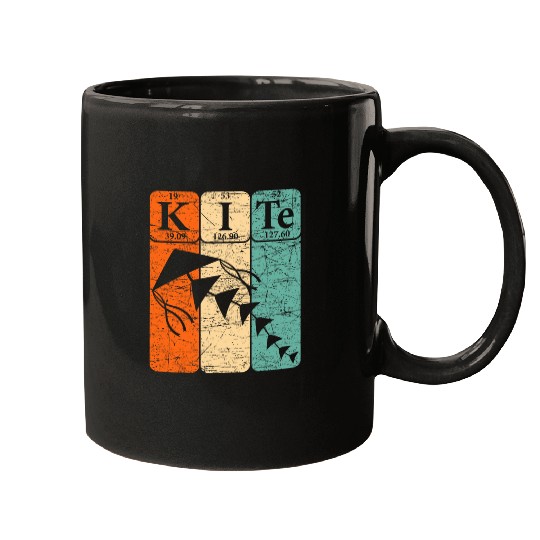 Kite Periodic Table Elements Kite Flying Outdoors Retro 3 Mugs
