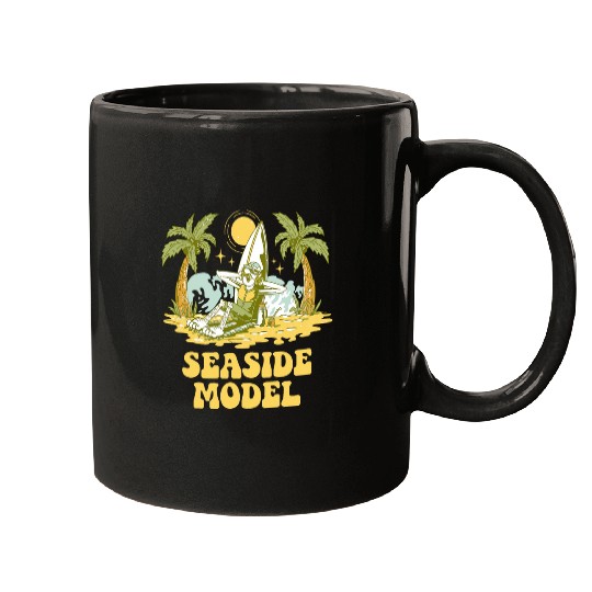 Seaside Model Beach Social Media Influencer Ocean Mugs