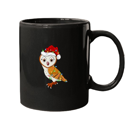 Owl Pet Barn Owl Bird Lover xmass Santa Hat Barn Owl Christmas Mugs