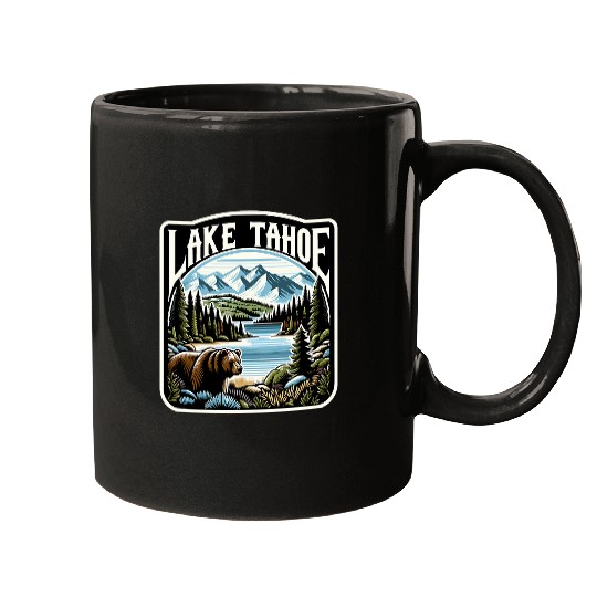 Lake Tahoe Adventure Nature Lover Mountain Hiking Design 1 Mugs