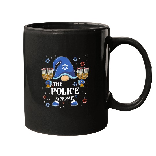 Police Job The Police Gnome Hanukkah Matching Family Pajama Mugs