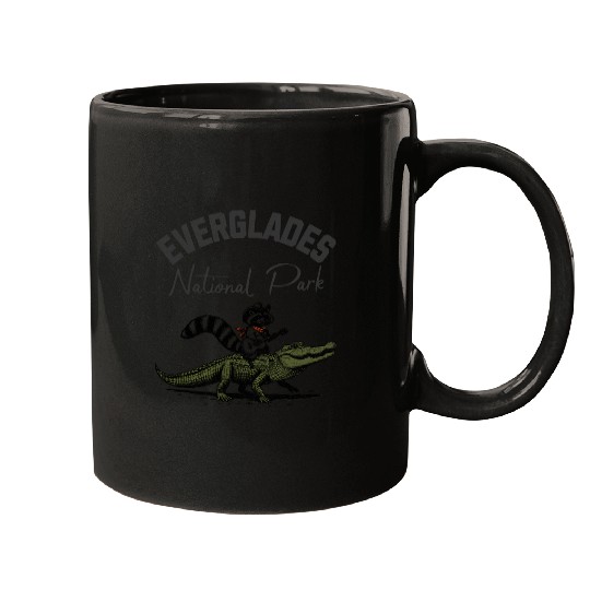 Raccoon Pet riding an Aligator Everglades National Park Tourist Mugs