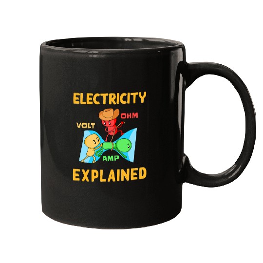 Electrical Volt Engineer Lineman Electricity Explained Electrician Mugs