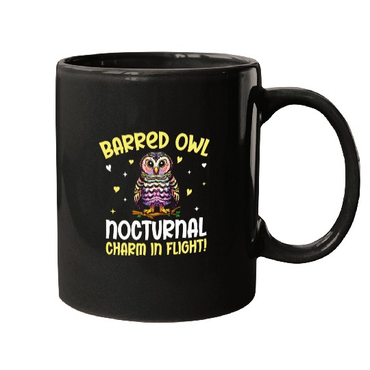 Owl Pet BarredOwl Nocturnal Charm In Flight Fanatics Bird Lovers Mugs