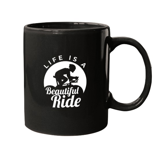 Life is a Beautiful Ride Saying Velo Evolution Cyclist Mugs