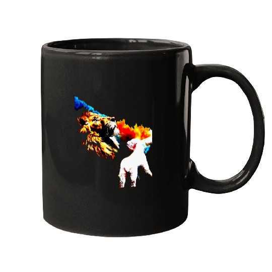 Lion Pet of Judah Lamb of God Revelation 5 5 John 1 29 Lion Lamb Mugs