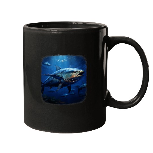 Realistic Bluefin tuna fish Deep Sea Fishing fisherman art Mugs
