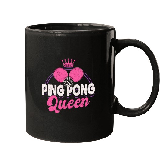 Table Tennis Tournament Ping Pong Queen Mugs