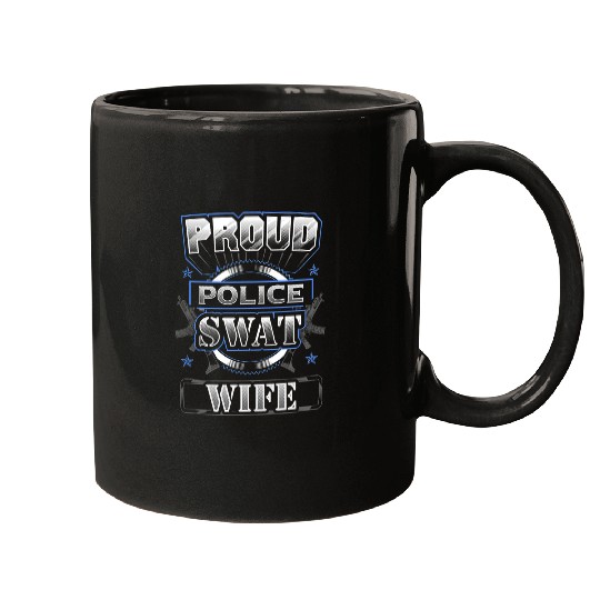 Proud Police SWAT Wife Graphic Mugs