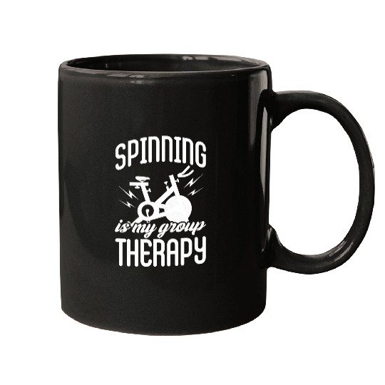 Spinning Is My Group Therapy Spin Class Gym Bike Exercise Mugs
