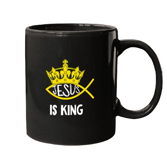 Christian Jesus is King Ichtys Faith Jesus Ichthys4m3 Christ Mugs