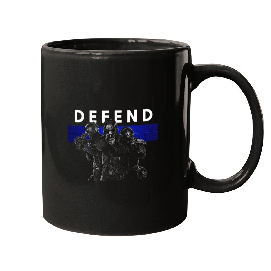 Police Job Defend The Police Cool Swat Team Thin Blue Line Flag Cop Mugs