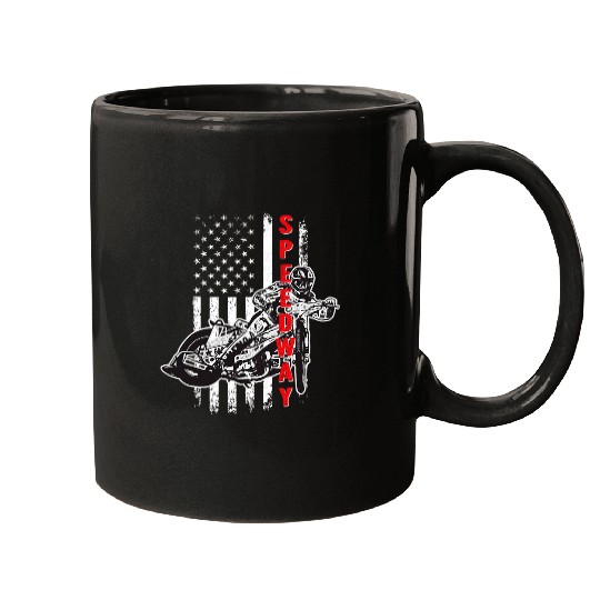Speedway Bike s vintages American Flag Mugs