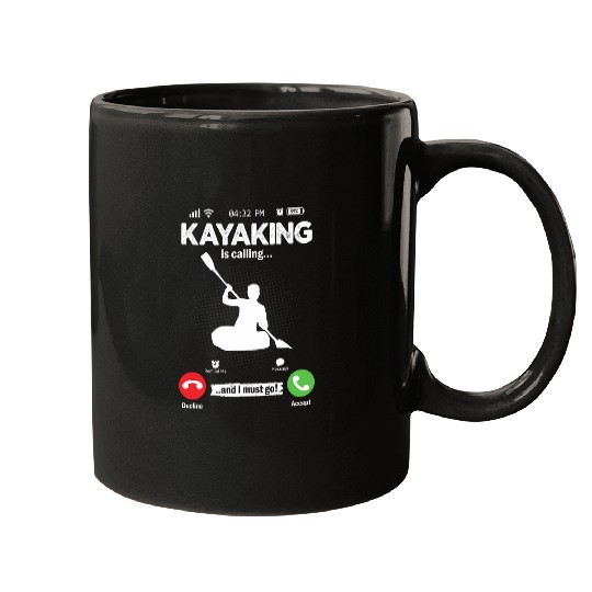 The Kayaking Is Calling Retro Canoe Men Kayaking Mugs