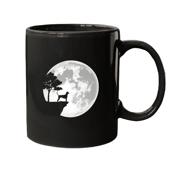 American Foxhound Dog And Moon Halloween Mugs