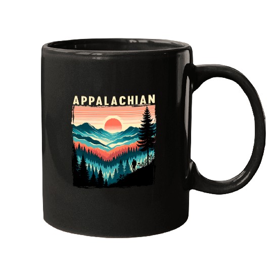 Trail Horizontal Stripe Appalachian Trail Hiking Camper Mugs