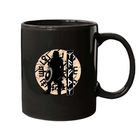 Viking Warrior Norse Runes for Gods Protection Odin Tyr Mugs