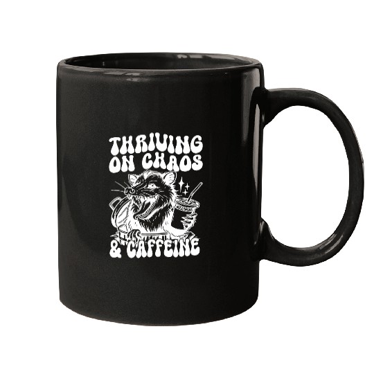 Coffee Fun thriving on chaos caffeine Mugs