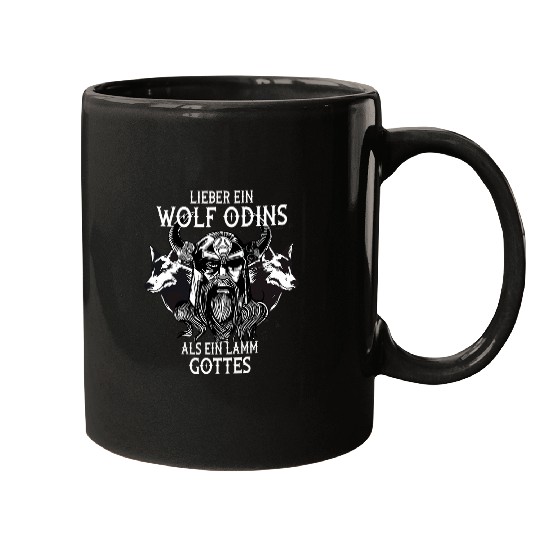 Viking Odin rather a wolfs of Odin than a lamb of God Mugs