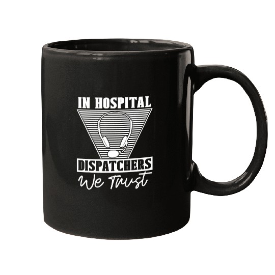 Thin Gold Line Hospital Police Emergency Yellow Dispatcher Mugs