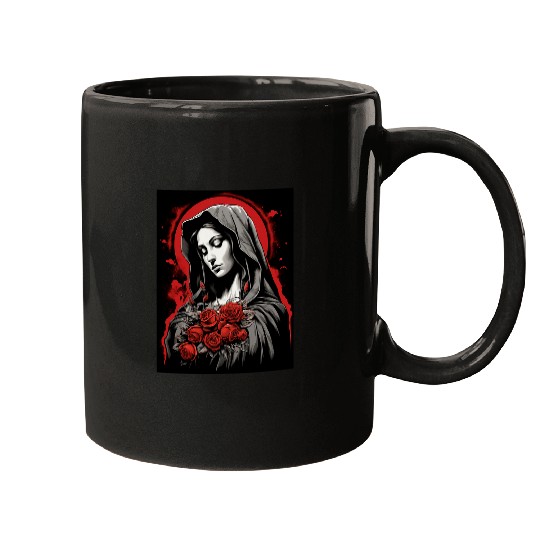 Mother Mary Blessed Mother Virgin Mary Catholic Tattoo 2 Mugs