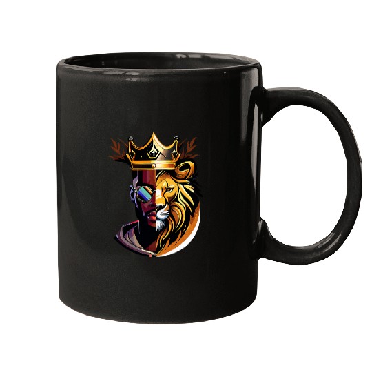 Lion Pet Black Man King Black History Melanin African American Mugs