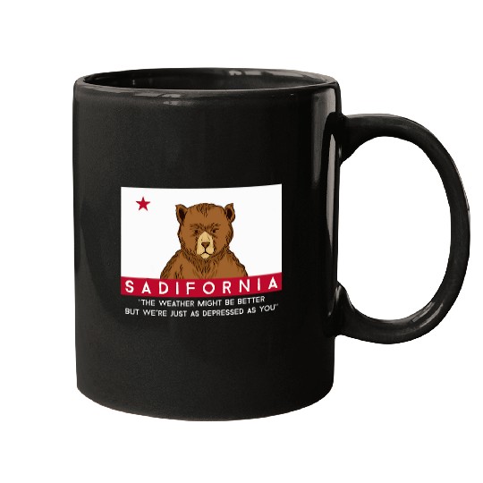 Bear Pet Sadifornia californias Flag Socal Norcal Cencal Sad Bear Mugs
