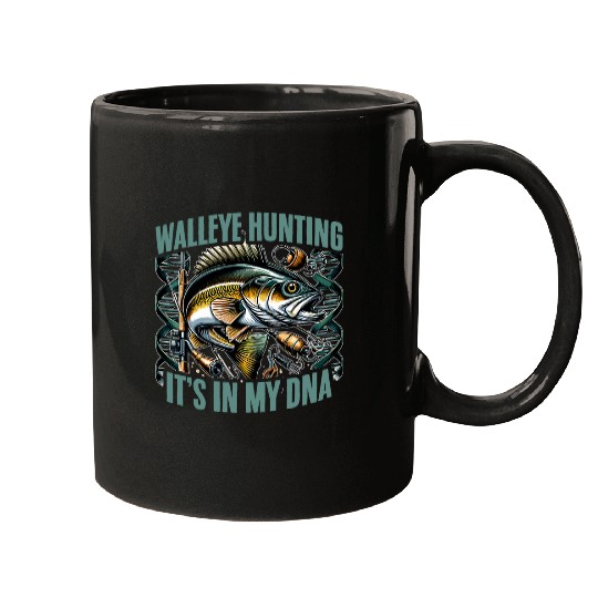 Its In My DNA Walleye Hunting Angler Walleye Fishing Mugs