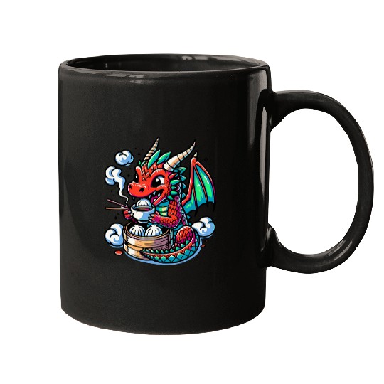 Dragon Pet Hong Kong Slang Kawaii Dim Sum Year of Dragon Anime Mugs
