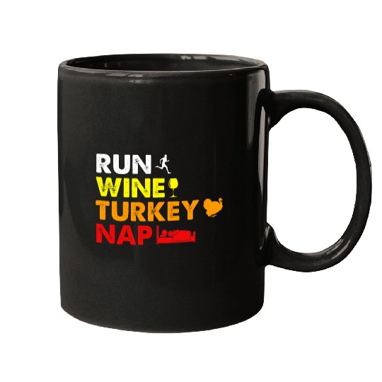 Wines Fun run Wines turkey nap thanksgiving sport runner Mugs