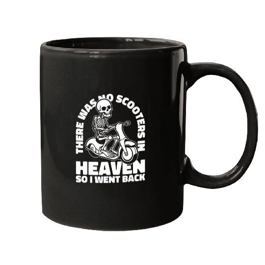 Scooter Bike Skeletons Motorbike Moped Scooter Halloween 2 Mugs