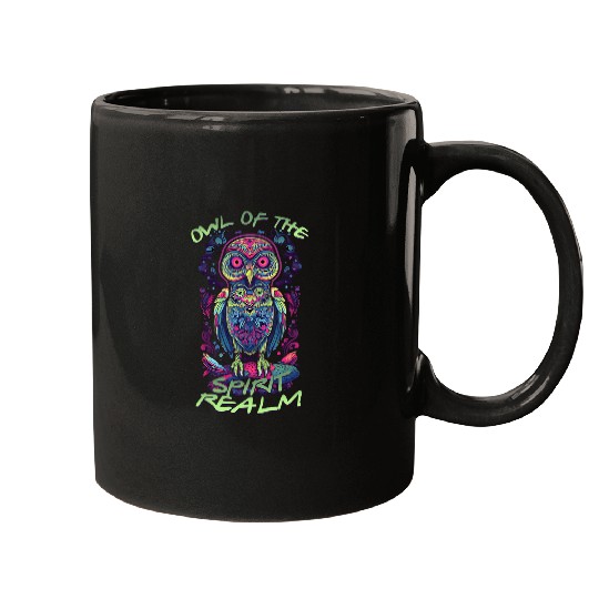 Owl Pet Sugar Skull Owl Owl of the Spirit Realm Halloween Mugs