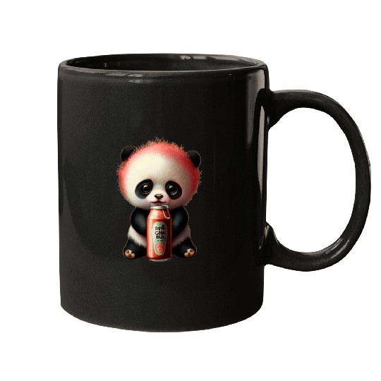 Panda Pet Drinking Lemonade Panda Bear Soda Pop Summer Teddy Bears Mugs