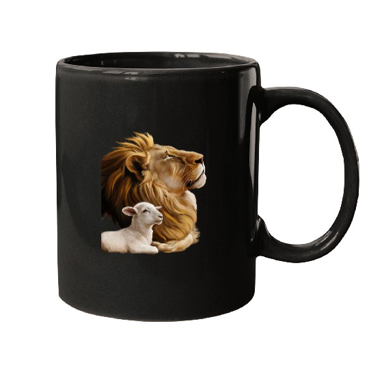 Lion Pet Bible Verse Religious Apparel The Lion and The Lamb 2 Mugs