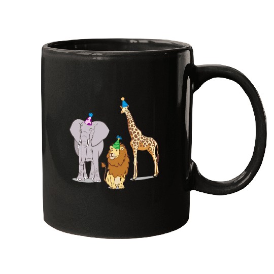 Lion Pet Party Animal Theme Elephant Giraffe Lion Mugs