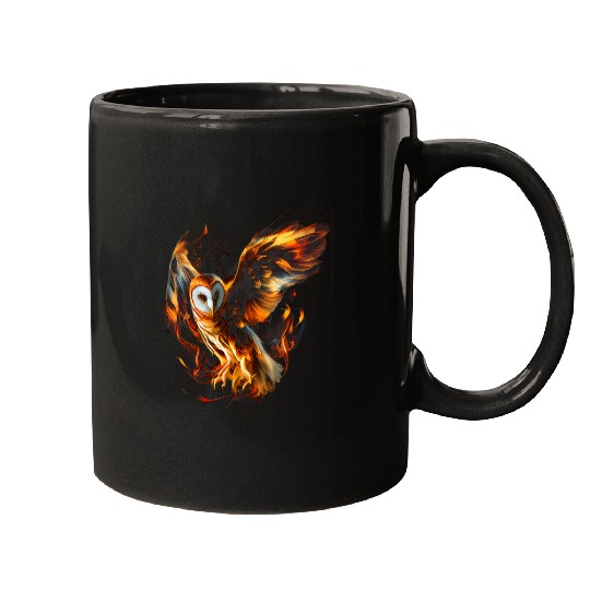 Owl Pet Fiery Barn Owl Graphic Tees for Men Women Boys Girls Mugs