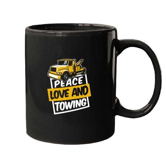 Tow Truck Operator Love Thin Yellow Towing Tow Truck Drive Mugs