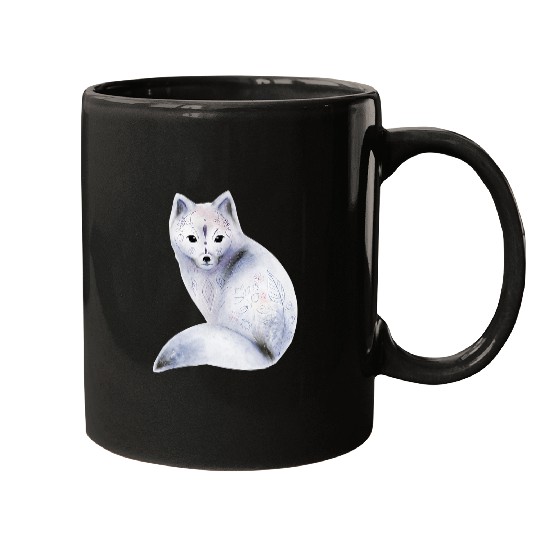Viking Nordic Summer Fox Hand Painted Watercolor Mugs