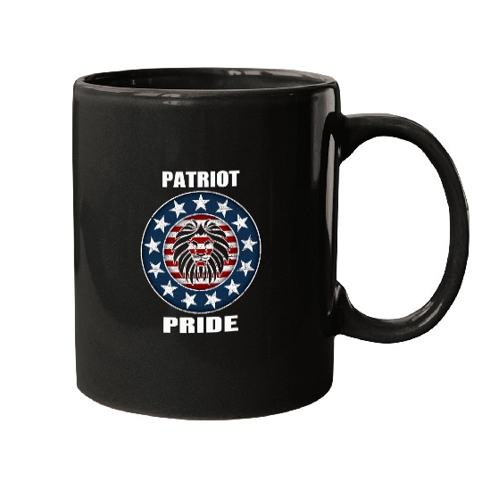 Lion Pet Patriot Pride Conservative Lion Patriotic America Mugs