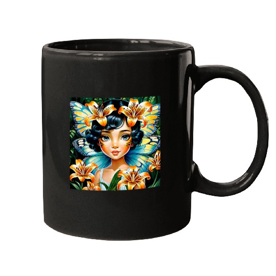 Tiger Lily Fairy in the Garden Mugs