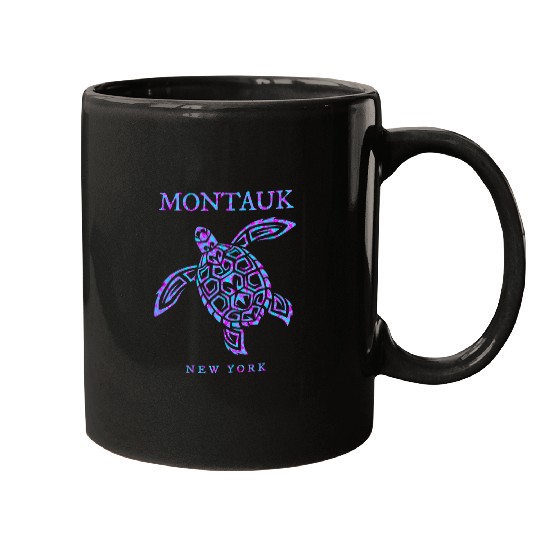 Turtle Pet Montauk New York Sea Turtle Beach Vacation Mugs