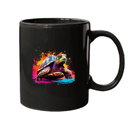 Splash Art Box Turtle Lover Colorful Mugs