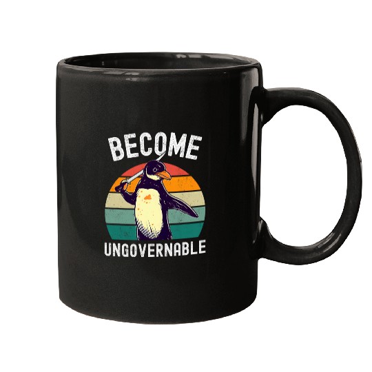 Penguin Pet Become Ungovernable Meme Funny Penguin Meme Retro Vintage Mugs