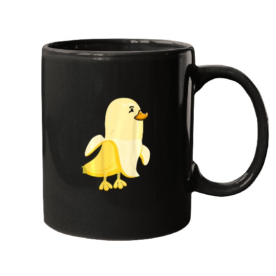 Duck Pet Integrated With Banana Weird Duck ART ON BACK Mugs