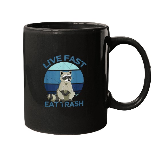 Raccoon Pet Live Fast Eat Trash Racoon Gift 3 Mugs