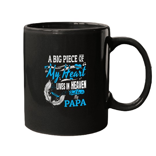 Mens My Papa Lives In Heaven Memorial Day Papa Dad Grandpa Mugs