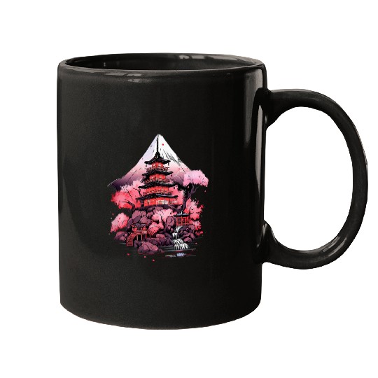 vintages Sakura Garden Cherry Blossom Japanese 5 Mugs