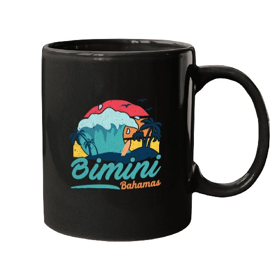 Surf Life Bimini Bahamas Beach Summer Surfing Sun Set Palm Trees Mugs